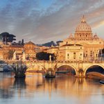 River Tiber, Ponte Sant Angelo and St. Peter's Basilica