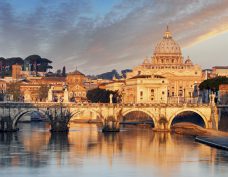 River Tiber, Ponte Sant Angelo and St. Peter's Basilica