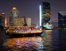 Boat tour with Dubai skyline