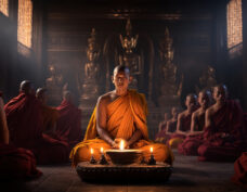 Blessing by monks