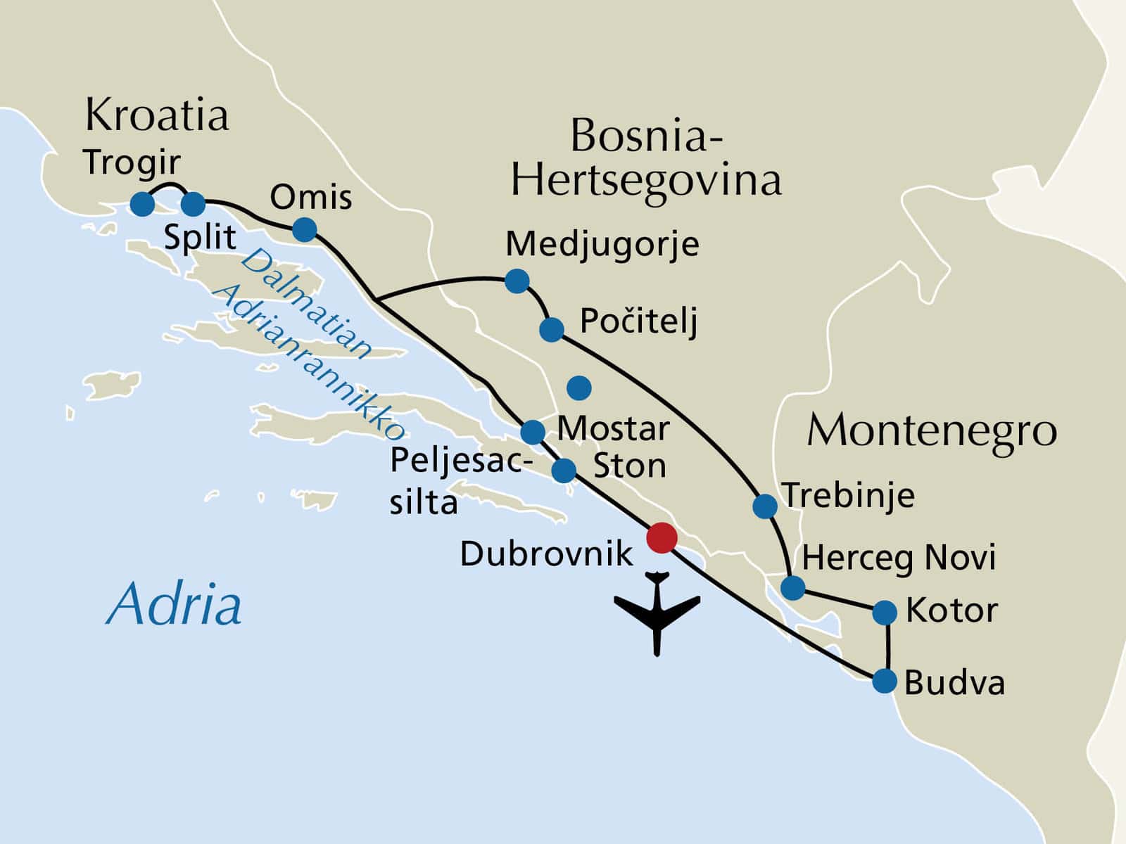 Kroatia & Montenegro: 15 päivän 4 tähden matka › 